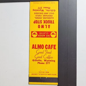 Almo Cafe Gillette Wyoming Vintage Gasoline Truck Stop Matchbook - Picture 1 of 3