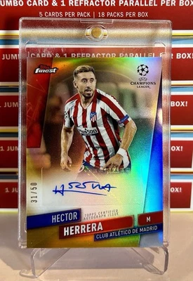 2019 Topps Finest UEFA Champions League HECTOR HERRERA Auto  Gold Refractor /50 - Image 1 of 2