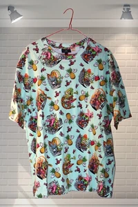 Psychedelic Trippy Spongebob Square Pants Pink Pineapple Hawaiian T Shirt - M - Picture 1 of 3