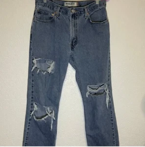 Jean de mezclilla holgado desgastado Levi's para mujer corte regular 505 34 Y2K ropa de calle de los 90 - Imagen 1 de 3