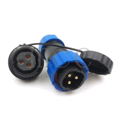 SD20 3pin Panel Mount IP68 Waterproof Plug & Socket Circular Connector - Image 1 of 4