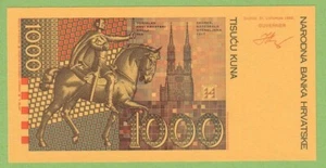 Croatia - 1000 Kuna - 1993 - P35 - UNC OFFICIAL TRIAL PROOF BANKNOTE - uniface - Picture 1 of 2