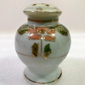 Arts & Craft Design Powder Shaker/Hat Pin Holder w/Cork Flower Antique Porcelain - Bild 1 von 6