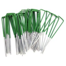 Weed Fabric Galvanised Staples Garden Turf Pins Securing Pegs U Artificial Grass