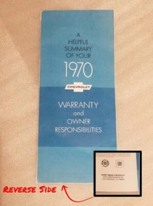 1970 NOVA, CAMARO, CORVAIR , CORVETTE CHEVELLE GM Warranty HARRY MANN Stamped - Picture 1 of 4