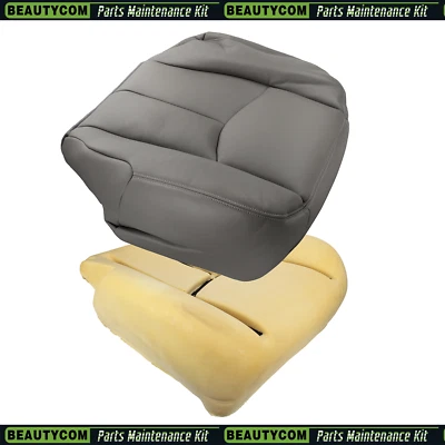 For 03-07 GMC Sierra 1500 2500 3500 Driver Bottom Seat Cover Foam Cushion Gray - Image 1 of 4