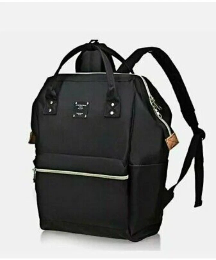 Mochila Universitaria Informal Bebamour Ligera de Viaje Amplia Abierta Espalda a (Negro) Foto 1 de 4