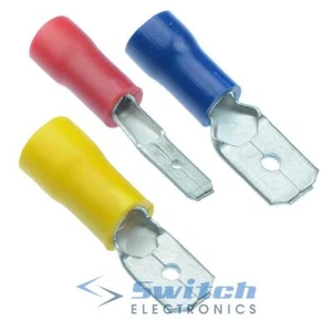 Male Insulated Crimp Connector Spade Electrical Connectors Terminals Terminal - Picture 1 of 2