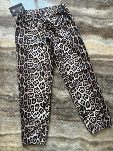 NWT- Onzie- Childs Size 8/10- Soft Beige/Brown Tones Leopard Print Sweatpants - Picture 1 of 2