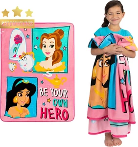 Disney Princess Kids Bedding | Soft Micro Raschel Throw Blanket 46x60 | Official - Picture 1 of 12
