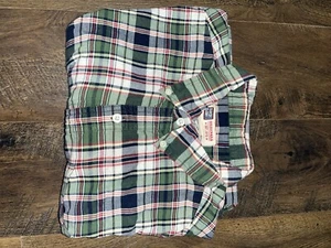Faded Glory Mens Shirt Large Green Vintage Short Sleeve Button Down Plaid - Picture 1 of 6