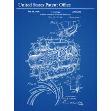 Whittle Power Jet Engine Aircraft Propulsion 1946 Patent Huge Art Poster Print