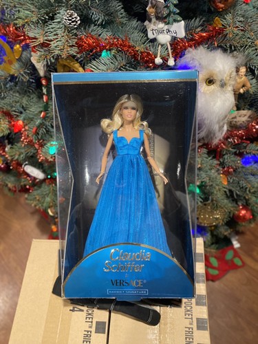 Bambola Barbie Claudia Schiffer in abito Versace etichetta platino limitata a 5000