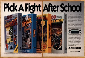 Atari 7800 Pick a Fight Rampage Commando - 2 Page Video Game Print Ad Art 1989 - Picture 1 of 5