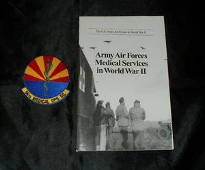 USAF AF 56TH MEDICAL OPERATIONS SQUADRON PATCH & AAFMS AEROMED EVAC WWII BOOKLET - Picture 1 of 3