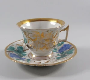 Prag Sammeltasse und Untertasse Weintrauben Gold um 1900 - Bild 1 von 6