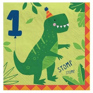 1st Birthday Happy Dinosaur Dino-Mite Lunch Napkins Party Supplies 16 Count - Picture 1 of 1