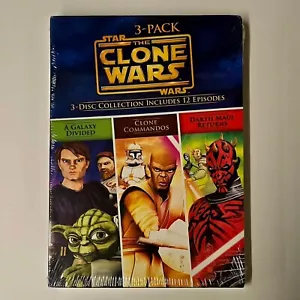 Star Wars: The Clone Wars - 3 Pack (12 Episode Collection, DVD, 2013) SEALED - Imagen 1 de 2