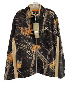 Mossy Oak Men’s Camo Camouflage Micro Fleece Full Zip Pockets  Size Medium 38-40