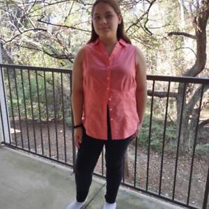 Austin Clothing Button Shirt XL Women's Coral Shirt Top Sleeveless