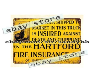 Hartford Fire Insurance Live Stock Metall Blechschild Metall Kreis Dekor - Bild 1 von 4
