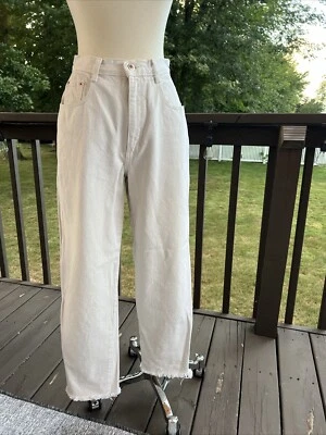 Jeans de mezclilla vintage años 90 Nuovo County Seat beige dobladillo crudo cintura alta 26x28 Foto 1 de 4