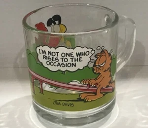 Taza de café de vidrio McDonalds Garfield 1978 vintage de Jim Davis Teeter Totter - Imagen 1 de 5