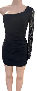 BodyC Dress One Shoulder Black Size Medium - Picture 1 of 6