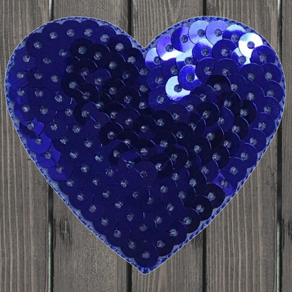 Sequin Heart Embroidered Patch — Iron On - Image 1 of 1