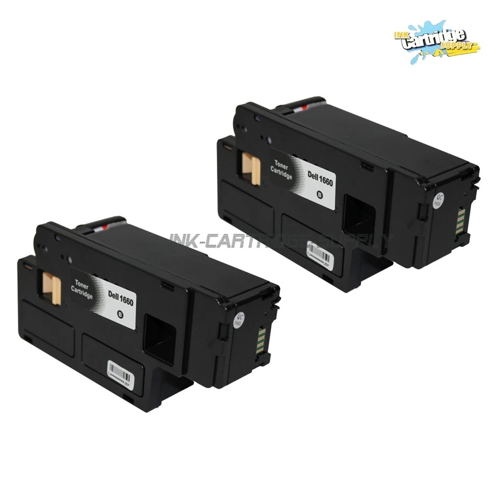 Nuevo tóner negro de alto rendimiento Dell 1660 2 piezas para impresora Dell C1660 C1660W C1660CNW Foto 1 de 1