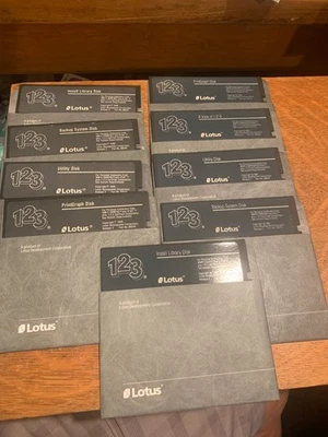 LOTUS 123 1-2-3 Versión 2 Software 5.25" Disquete 1985 Programa de Computadora Discos Solo Foto 1 de 4