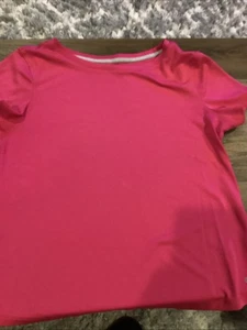 Reel Legends Womens Pink Shirt Short Sleeve Vneck Top Size Petite Large - Picture 1 of 6