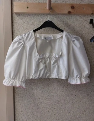 Hannah Collection Dirndlbluse 40 L Weiß Baumwolle Oktoberfest Trachte - Bild 1 von 4