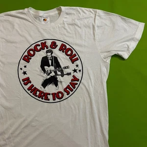 XL Chuck Berry Rock and Roll Is Here To Stay T-Shirt White Mens - Picture 1 of 6