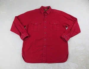 VINTAGE Eddie Bauer Shirt Mens Large Red Flannel Camping Heavy Casual Button Up* - Picture 1 of 11