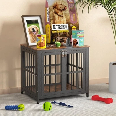 Heavy Duty Dog Crate Furniture Indoor Table Style w/ Double Doors & Locks - Image 1 of 4