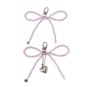 Trendy Pearls Bowknot Hanging Charm for Keys Bags and Phones Unique Gifts - Picture 1 of 10