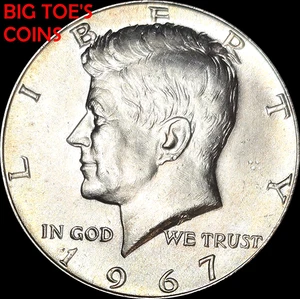 1967 KENNEDY HALF DOLLAR, 40 % SILVER, VERY BEAUTIFUL RARE COIN, FAST SHIPPING - Picture 1 of 2