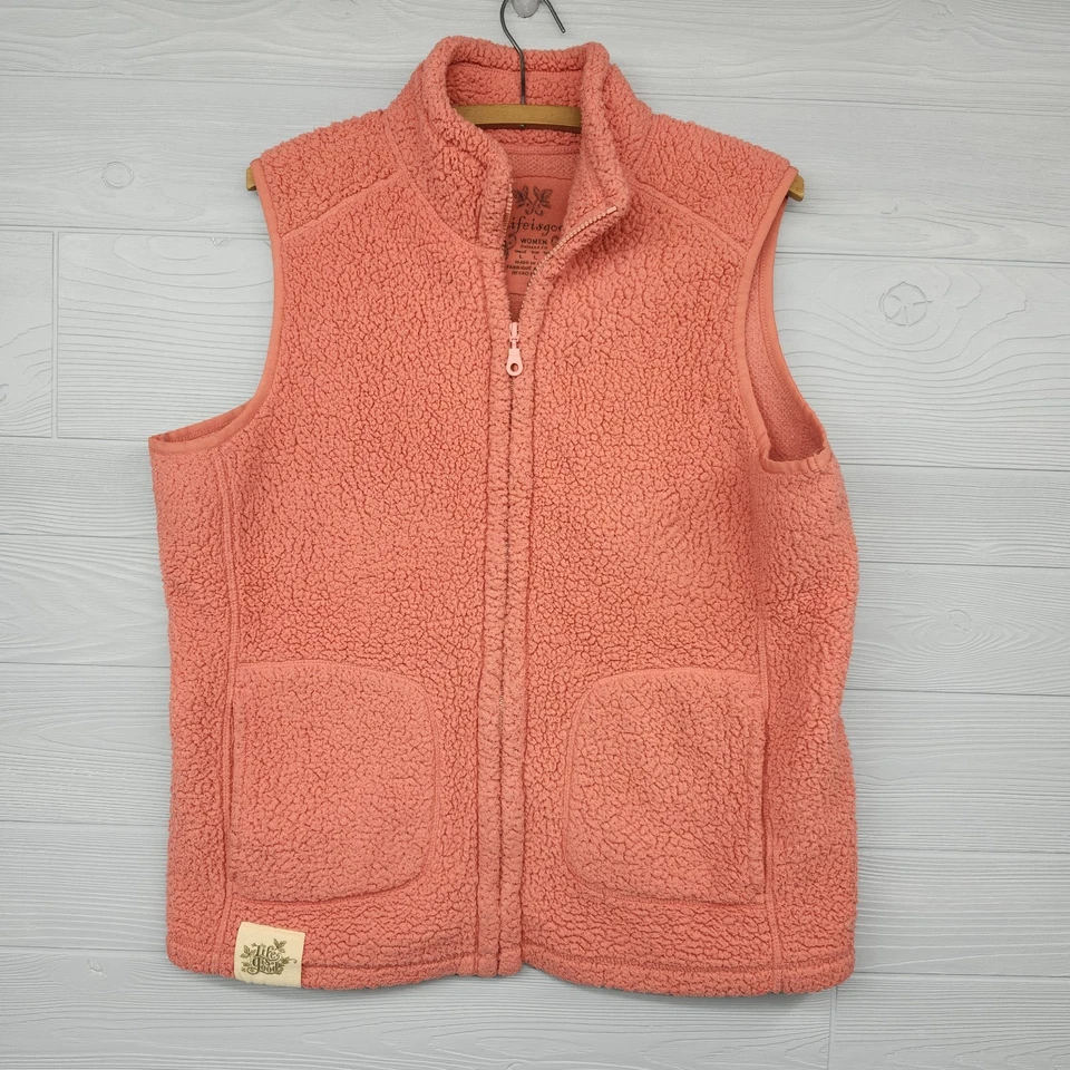Life Is Good 橙色羊毛背心女式 L 码 — 第 1/4 张图片