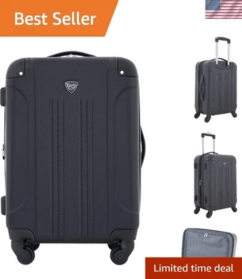 Modern Black 20" Chicago Hardside Luggage with Key Card Lock – Ultimate Travel - Image 1 of 4