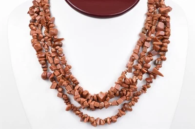 Collar Carmelita Burns 70 pulgadas Goldstone Chip hilo sin fin Foto 1 de 4