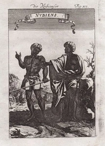Nubia Egypt Sudan people costumes East Africa Mallet Kupferstich engraving - Bild 1 von 1