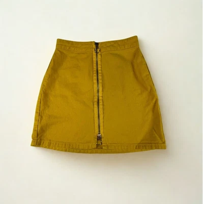 Minifalda BDG para mujer XS amarilla mostaza cremallera completa denim Urban Outfitters Foto 1 de 4