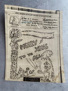 Tarjeta de Navidad por correo V de la Segunda Guerra Mundial desde la isla de Trinidad a Estados Unidos ilustrada Segunda Guerra Mundial - Imagen 1 de 6