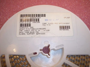 QTY (500) 150uf 10V 20% "E" GEHÄUSE EINGEBAUTE SICHERUNG SMD TANTAL T496X157M010AS KEMET - Bild 1 von 1