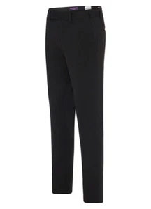 Pantalones elásticos para hombre Mark of Distinction negros Euro ultra delgados 32-33 elevación regular - Imagen 1 de 3