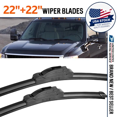 Juego de escobillas limpiaparabrisas delanteras 22"+22" para Ford F150 F250 F350 OEM J U HOOK Foto 1 de 4