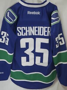 NHL Vancouver Canucks Hockey Jersey Cory Schneider #35 Reebok Mens Medium Blue
