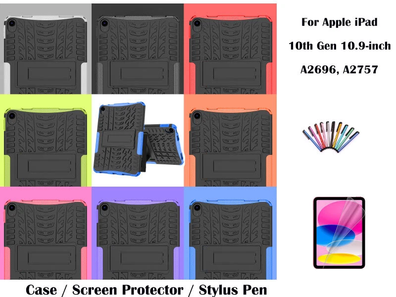 Heavy Duty Kickstand case/Screen Film For Apple iPad 10th Generation 10.9-inch - Image 1 of 1