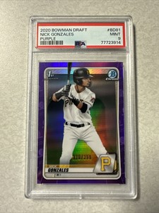 2020 Bowman Chrome Draft Nick Gonzales 1st Purple Refractor /250 #BD-81 Pirates